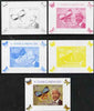 St Thomas & Prince Islands 2009 Nelson Mandela & Butterfly #4 individual deluxe sheet - the set of 5 imperf progressive proofs comprising the 4 individual colours plus all 4-colour composite, unmounted mint