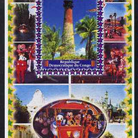 Congo 2005 Lighthouses #01 perf s/sheet with Disney characters in background unmounted mint. Note this item is privately produced and is offered purely on its thematic appeal