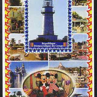 Congo 2005 Lighthouses #03 perf s/sheet with Disney characters in background unmounted mint