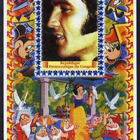 Congo 2005 Elvis Presley #01 perf s/sheet with Disney characters in background unmounted mint