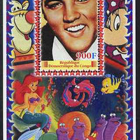 Congo 2005 Elvis Presley #02 perf s/sheet with Disney characters in background unmounted mint