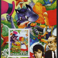 Benin 2003 75th Birthday of Mickey Mouse - Little Red Riding Hood #01 (also shows Elvis & Walt Disney) perf m/sheet unmounted mint. Note this item is privately produced and is offered purely on its thematic appeal