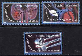 Bophuthatswana 1983 World Hypertension Month set of 3 unmounted mint, SG 22-4