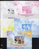 Chad 2009 World Personalities - Mahatma Gandhi s/sheet - the set of 5 imperf progressive proofs comprising the 4 individual colours plus all 4-colour composite, unmounted mint.