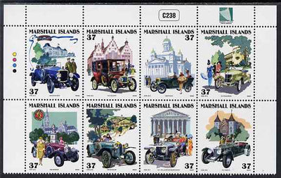 Marshall Islands 2005 Vintage Cars - 6th series perf se-tenant block of 8 unmounted mint, SG 1883-90