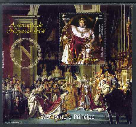 St Thomas & Prince Islands 2004 Coronation of Napoleon perf s/sheet unmounted mint. Note this item is privately produced and is offered purely on its thematic appeal