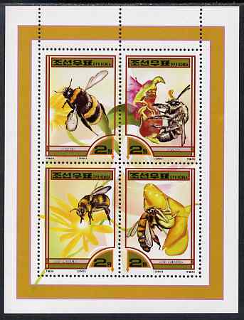 North Korea 2000 Fauna - Bees perf sheetlet containing 4 values unmounted mint SG N4020-23