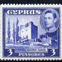 Cyprus 1938-51 KG6 Kolossi Castle 3pi ultramarine unmounted mint, SG 156a