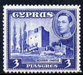 Cyprus 1938-51 KG6 Kolossi Castle 3pi ultramarine unmounted mint, SG 156a