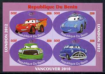 Benin 2009 Disney's Lightning McQueen & Olympics #02 imperf sheetlet containing 4 values unmounted mint. Note this item is privately produced and is offered purely on its thematic appeal