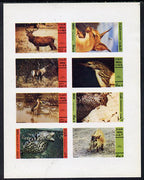 Dhufar 1974 Animals & Scout Anniversary,(Bushpig, Deer, Stork etc) imperf,set of 8 values (2b to 1R) unmounted mint