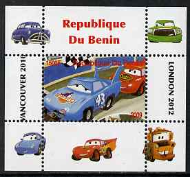 Benin 2009 Disney's Lightning McQueen & Olympics #04 individual perf deluxe sheet unmounted mint. Note this item is privately produced and is offered purely on its thematic appeal