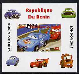 Benin 2009 Disney's Lightning McQueen & Olympics #04 individual imperf deluxe sheet unmounted mint. Note this item is privately produced and is offered purely on its thematic appeal