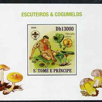 St Thomas & Prince Islands 2009 Scouts & Fungi #02 individual imperf deluxe sheet unmounted mint. Note this item is privately produced and is offered purely on its thematic appeal