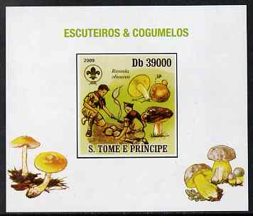 St Thomas & Prince Islands 2009 Scouts & Fungi #03 individual imperf deluxe sheet unmounted mint. Note this item is privately produced and is offered purely on its thematic appeal