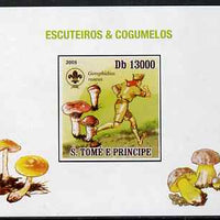 St Thomas & Prince Islands 2009 Scouts & Fungi #04 individual imperf deluxe sheet unmounted mint. Note this item is privately produced and is offered purely on its thematic appeal