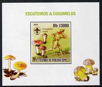 St Thomas & Prince Islands 2009 Scouts & Fungi #04 individual imperf deluxe sheet unmounted mint. Note this item is privately produced and is offered purely on its thematic appeal