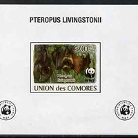 Comoro Islands 2009 WWF - Flying Fox (Fruit Bat) #01 individual imperf deluxe sheet unmounted mint. Note this item is privately produced and is offered purely on its thematic appeal, it has no postal validity