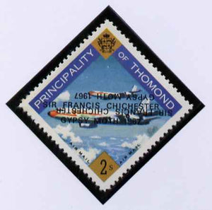 Thomond 1967 Jet Liner 2s (Diamond-shaped) with 'Sir Francis Chichester, Gypsy Moth 1967' overprint doubled, one inverted, unmounted mint but slight set-off on gummed side