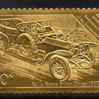 Tanzania 1986 Centenary of Motoring 30s Rolls Royce embossed in 22k gold foil unmounted mint as SG 459