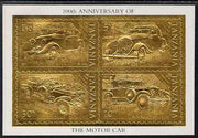 Tanzania 1986 Centenary of Motoring perf m/sheet embossed in 22k gold foil unmounted mint similar to SG MS 460