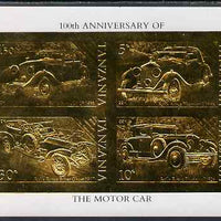 Tanzania 1986 Centenary of Motoring imperf m/sheet embossed in 22k gold foil unmounted mint similar to SG MS 460