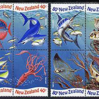 New Zealand 1998 International Year of the Ocean perf set of 8 (2 se-tenant blocks of 4) unmounted mint SG 2206-13