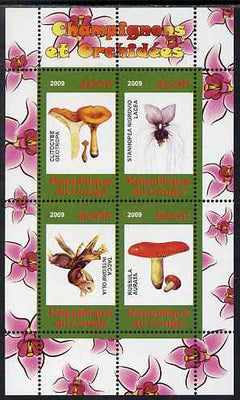 Congo 2009 Fungi & Orchids #2 perf sheetlet containing 4 values unmounted mint