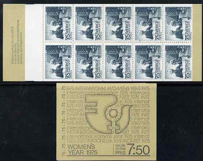 Sweden 1975 International Women's Year 7k50 booklet complete and fine, SG SB298