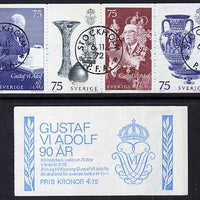 Sweden 1972 King's 90th Birthday 4k75 booklet complete and fine with cds cancels, SG SB279