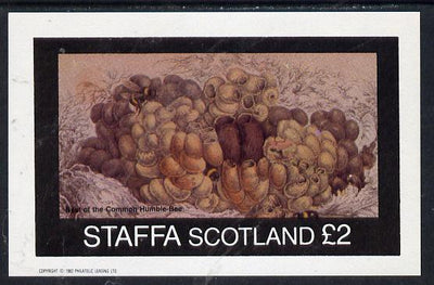 Staffa 1982 Bees (Nest of Bumble Bee) imperf deluxe sheet (£2 value) unmounted mint