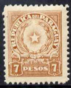 Paraguay 1942-43 Arms 7p chestnut unmounted mint SG 571