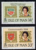 Isle of Man 1984 Links with the Commonwealth.,30th Commonwealth Parliamentary Association Conference set of 2 unmnounted mint, SG 279-80