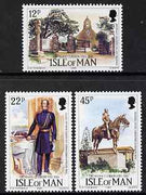 Isle of Man 1985 Birth Bicent of Lt Gen Sir Mark Cubbon (Indian administrator) set of 3 unmounted mint, SG 300-302