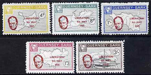 Guernsey - Sark 1965 20th Anniversary of Liberation overprint on perf definitive set of 5 unmounted mint, Rosen CS 68-72