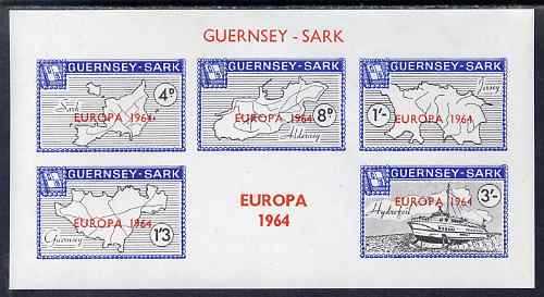 Guernsey - Sark 1964 Europa overprint on Maps imperf m/sheet unmounted mint, Rosen CS 61MS