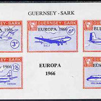 Guernsey - Sark 1966 Europa overprint on Aircraft imperf m/sheet unmounted mint, Rosen CS 102MS