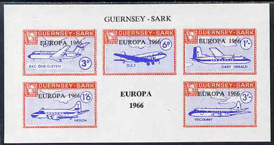 Guernsey - Sark 1966 Europa overprint on Aircraft imperf m/sheet unmounted mint, Rosen CS 102MS