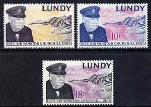 Lundy 1965 Sir Winston Churchill perf set of 3 unmounted mint Rosen LU 153-55