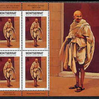 Montserrat 1998 Famous People of the 20th Century - Mahatma Gandhi (India) perf sheetlet containing 4 vals unmounted mint as SG 1071