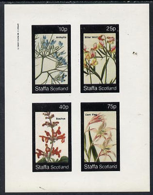 Staffa 1982 Flowers #04 (Anthyllis, Corn Flag etc) imperf,set of 4 values (10p to 75p) unmounted mint