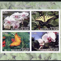 Benin 2005 Butterflies & Orchids imperf sheetlet containing 4 values unmounted mint