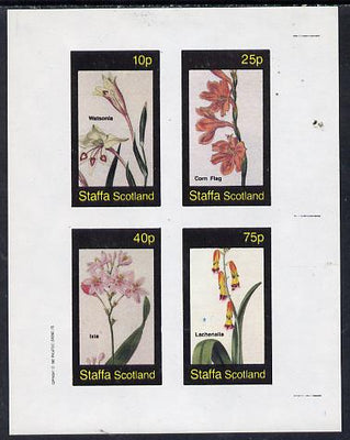 Staffa 1982 Flowers #06 (Watsonia, Corn Flag etc) imperf,set of 4 values (10p to 75p) unmounted mint