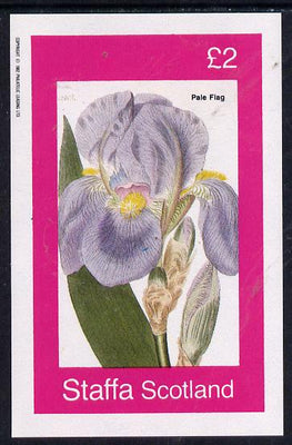 Staffa 1982 Flowers #07 (Pale Flag) imperf deluxe sheet (£2 value) unmounted mint