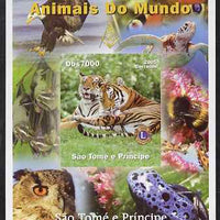 St Thomas & Prince Islands 2005 Animals of the World - Tigers imperf s/sheet with Lions International Logo unmounted mint