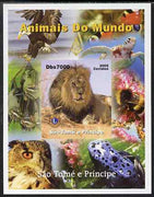 St Thomas & Prince Islands 2005 Animals of the World - Lion imperf s/sheet with Lions International Logo unmounted mint