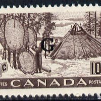 Canada 1950-51 10c Drying Furs overprinted 'G' SG O191