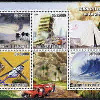 St Thomas & Prince Islands 2009 Natural Disasters perf sheetlet containing 4 values unmounted mint