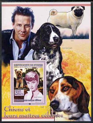 Guinea - Conakry 2009 Dogs and their Masters (Aubrey Hepburn & M Rourke) perf s/sheet unmounted mint