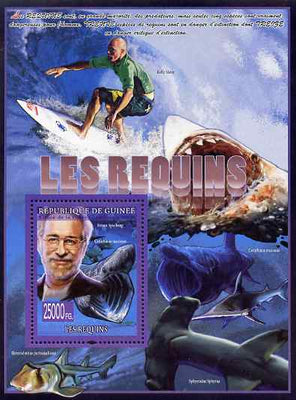 Guinea - Conakry 2009 Sharks (with Steven Spielberg) perf s/sheet unmounted mint